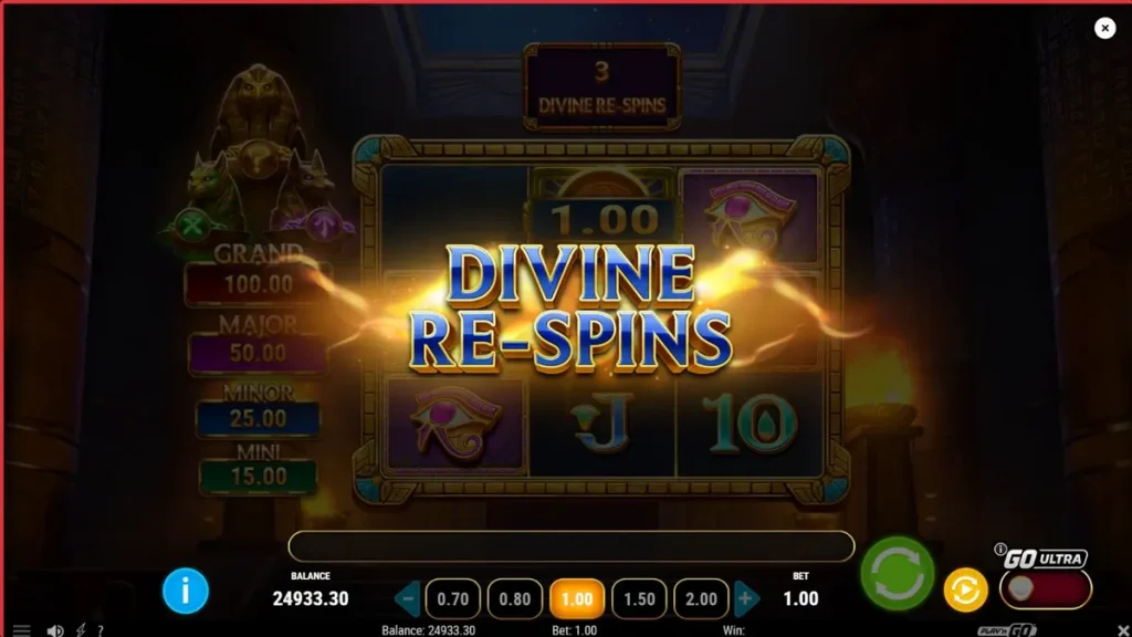 Temple of Three slot com tema egípcio e deuses