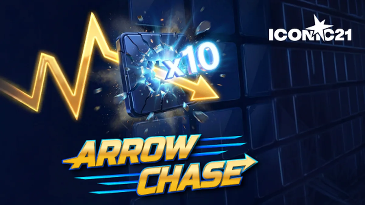 Interface dinâmica do jogo Arrow Chase com grade de multiplicadores